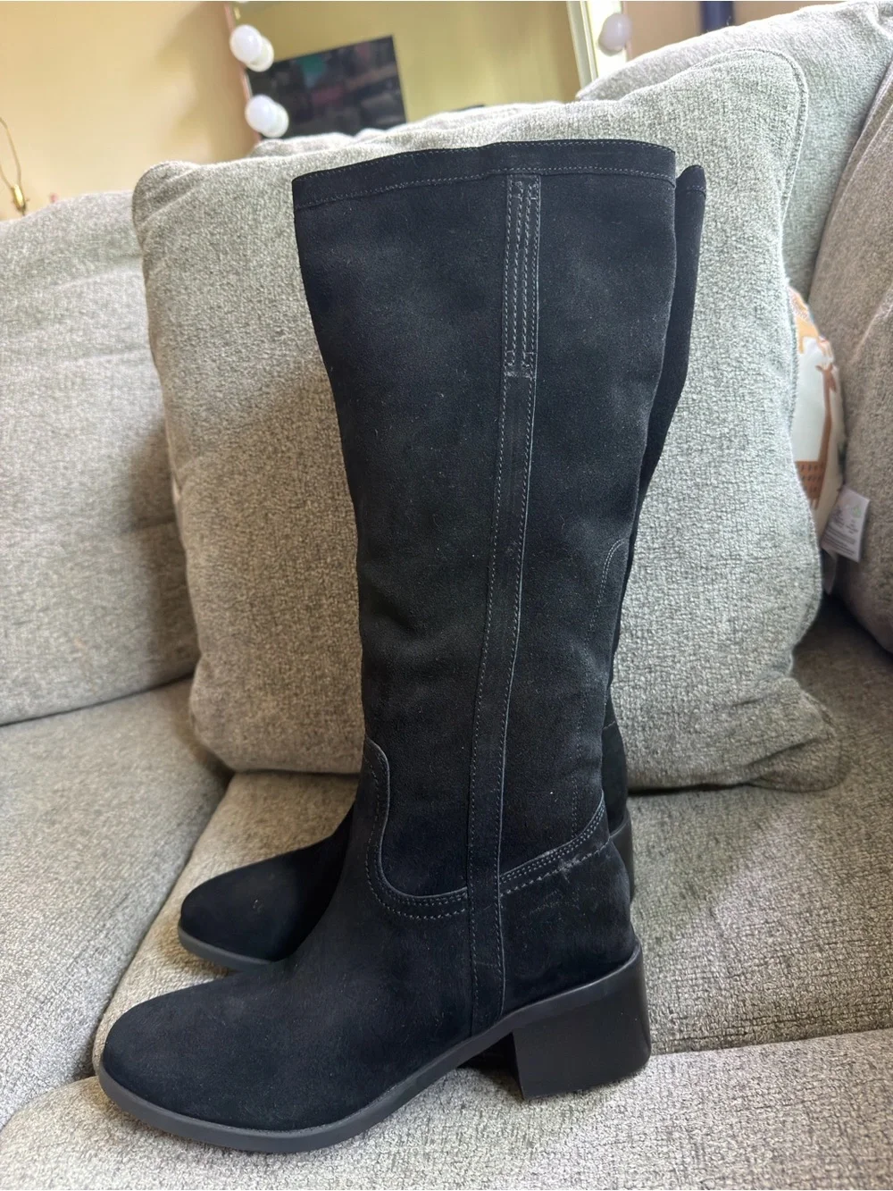 Marc Fisher Black Suede Over-the-Knee Boots